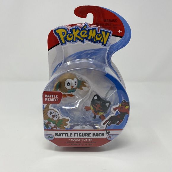 Tomy Pokemon Rowlet‎ vs Litten Bird Type Pokémon PVC Figure - Picture 1 of 6